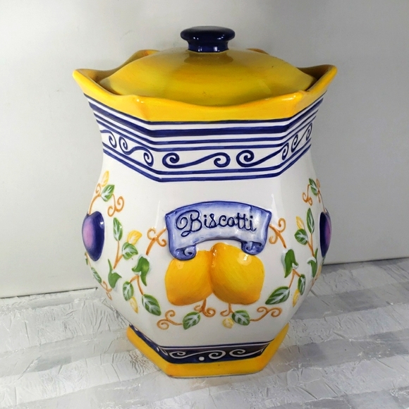 Vintage Dining Vintage Biscotti Cookie Jar Handmade For Nonnis